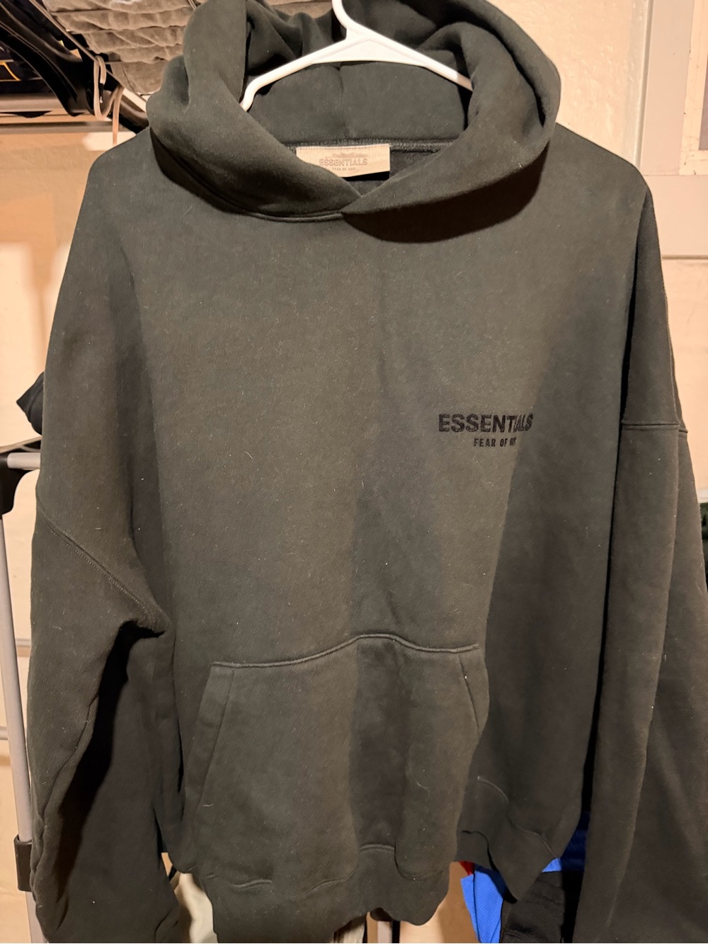 ESSENTIALS Men’s Black Crewneck Hoodie